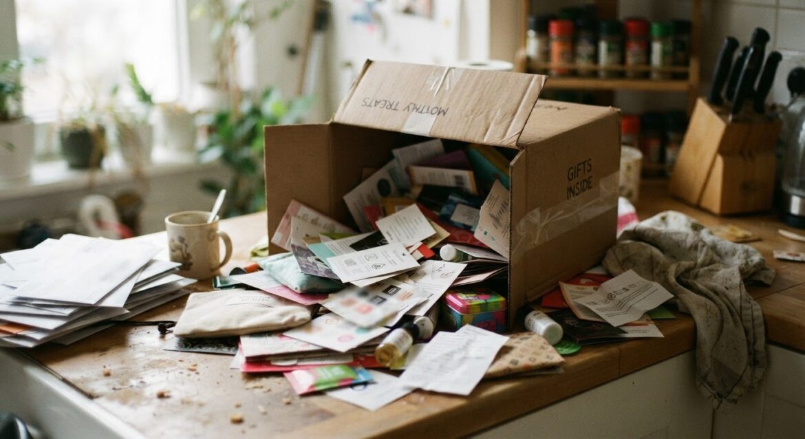 a gift box with several small subscription logos spilling out