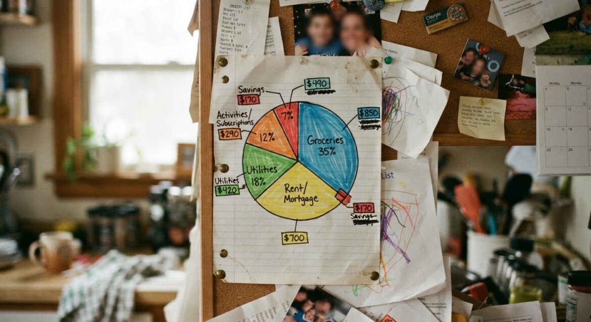 a pie chart of a family plan split into unequal priced slices with price tags