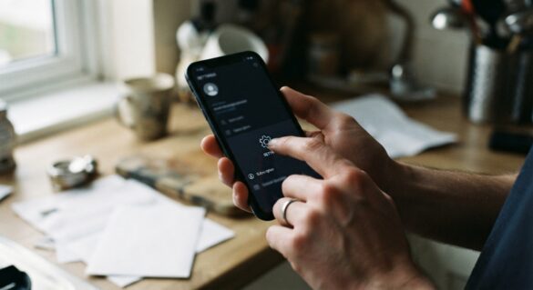a hand tapping subscription settings on a smartphone screen